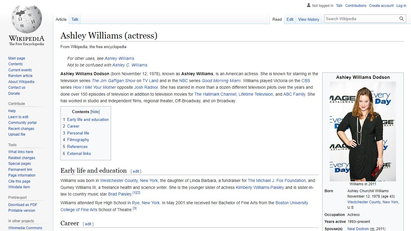 Ashley Williams (actress) - Wikipedia